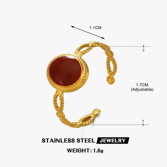 Wholesale Stainless Steel Geometric Oval Ring For Women With Electroplating Design