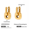 Wholesale Stainless Steel Geometric Oval Stitching Earrings With 18K Gold Electroplating Modern Minimalist French Retro Style