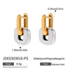 Wholesale Stainless Steel Geometric Oval Stitching Earrings With 18K Gold Electroplating Modern Minimalist French Retro Style