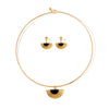 Wholesale Stainless Steel Geometric Pattern Classical Retro Earrings And Necklace Set With Electroplating Treatment