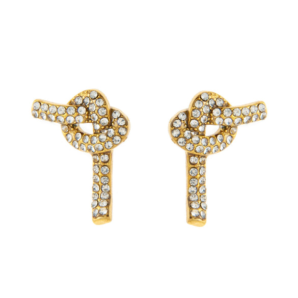 Wholesale Stainless Steel Geometric Pattern Electroplated Earrings For Women With Knotted Elements