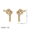 Wholesale Stainless Steel Geometric Pattern Electroplated Earrings For Women With Knotted Elements
