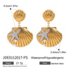 Wholesale Stainless Steel Geometric Pattern Electroplated Ocean Style Earrings For Women