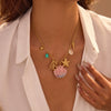 Wholesale Stainless Steel Geometric Pattern Electroplated Ocean Style Women's Necklace