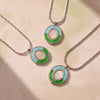 Wholesale Stainless Steel Geometric Pattern Electroplated Shell Pendant Clavicle Necklace For Women