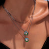Wholesale Stainless Steel Geometric Pattern Electroplated Shell Pendant Clavicle Necklace For Women