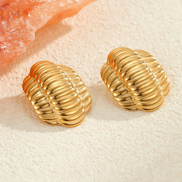 Wholesale Stainless Steel Geometric Pattern Electroplated Women's Earrings