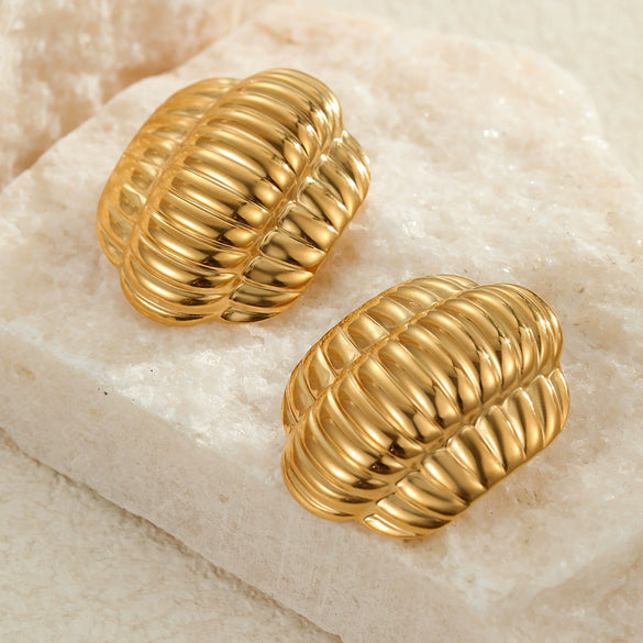Wholesale Stainless Steel Geometric Pattern Electroplated Women's Earrings