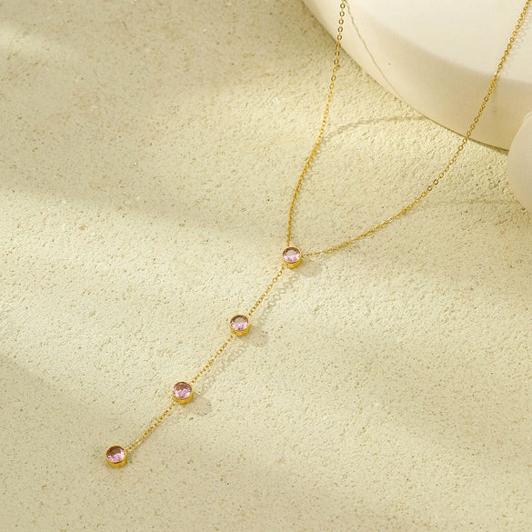 Wholesale Stainless Steel Geometric Pattern Electroplated Women's Fashion Retro Necklace Jewelry