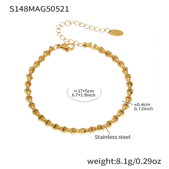 Wholesale Stainless Steel Geometric Pattern Electroplated Women's Pendant Bracelet