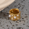 Wholesale Stainless Steel Geometric Pattern Hammered Open Ring Jewelry With Electroplating For Women