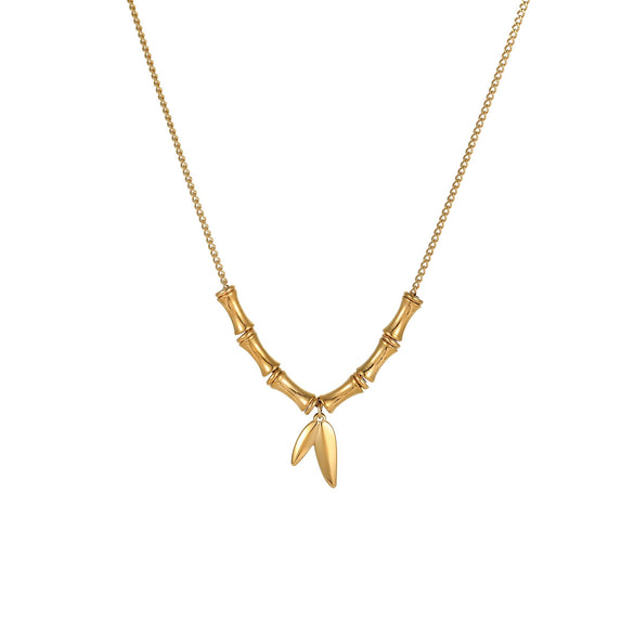 Wholesale Stainless Steel Geometric Pattern 18K Gold Plated Office Lady Style Necklace