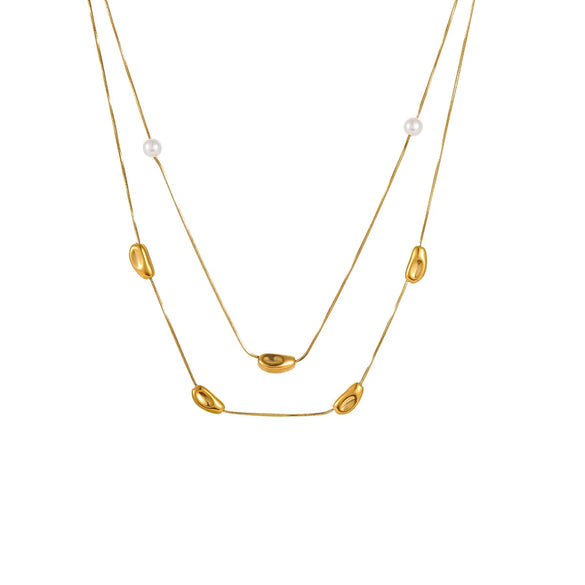 Wholesale Stainless Steel Geometric Pattern Necklace With Electroplating For Women