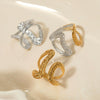 Wholesale Stainless Steel Geometric Pattern Open Ring For Women With Electroplating Design