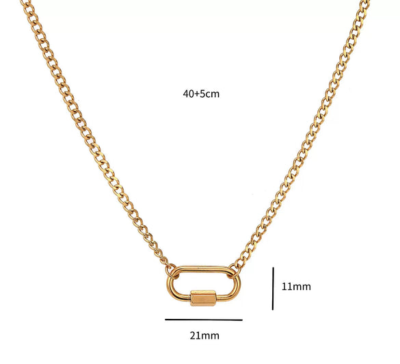 Wholesale Stainless Steel Geometric Pattern Pendant Necklace With Vacuum Electroplated In Furnace 18K Gold Color Protection