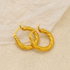 Wholesale Stainless Steel Geometric Pattern Round Earrings For Women With Electroplating Process