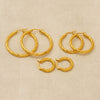 Wholesale Stainless Steel Geometric Pattern Round Earrings For Women With Electroplating Process