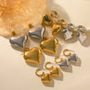 Wholesale Stainless Steel Geometric Peach Heart Pendant Earrings For Women Electroplated Jewelry