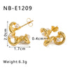 Wholesale Stainless Steel Geometric Pearl C Shaped Hollow Shiny Earrings For Ladies With 18K Vacuum Plating In Furnace