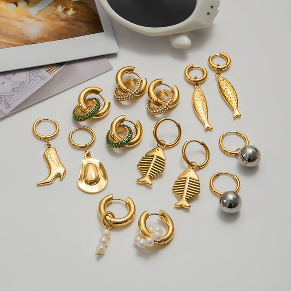 Wholesale Stainless Steel Geometric Pearl Earrings For Women With Electroplating Light Luxury High End Jewelry Popular In Summer