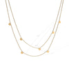 Wholesale Stainless Steel Geometric Pendant Necklace Double Laminated Wear 18K Gold Plated For Women