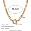 Wholesale Stainless Steel Geometric Pendant Necklace With Adjustable Chain Furnace Vacuum Electroplated 18K Gold Color Retention Unisex