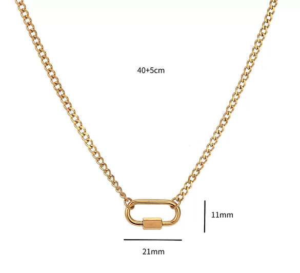 Wholesale Stainless Steel Geometric Pendant Necklace With Adjustable Chain Furnace Vacuum Electroplated 18K Gold Color Retention Unisex