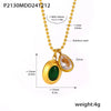 Wholesale 316L Stainless Steel Geometric Pendant Necklace With Zircon Pvd Plated 18K True Gold For Women