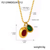Wholesale 316L Stainless Steel Geometric Pendant Necklace With Zircon Pvd Plated 18K True Gold For Women