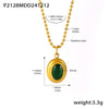 Wholesale 316L Stainless Steel Geometric Pendant Necklace With Zircon Pvd Plated 18K True Gold For Women