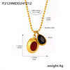 Wholesale 316L Stainless Steel Geometric Pendant Necklace With Zircon Pvd Plated 18K True Gold For Women