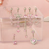 Wholesale Stainless Steel Geometric Pink Butterfly Pendant Umbilical Ring Piercing Jewelry Electroplated