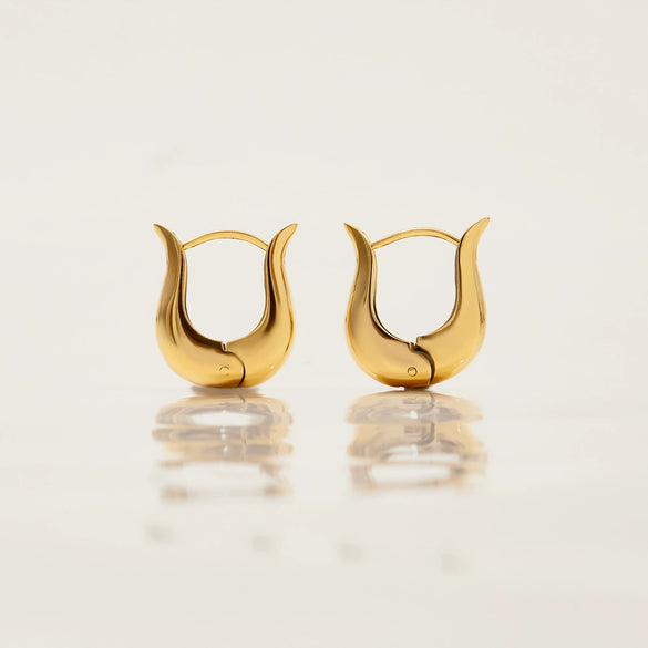 Wholesale Stainless Steel Geometric Plain Hoop Earrings With Electroplating Light Luxury Niche Design
