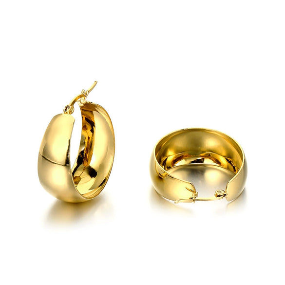 Wholesale Stainless Steel Geometric Plain Ring And Earrings With Electroplating Treatment