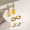 Wholesale Stainless Steel Geometric Plain Ring Earrings With Electroplating