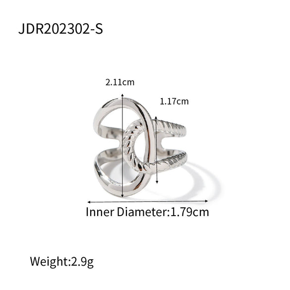 Wholesale Stainless Steel Geometric Plain Ring Jewelry Electroplated