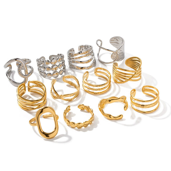 Wholesale Stainless Steel Geometric Plain Ring Jewelry Electroplated