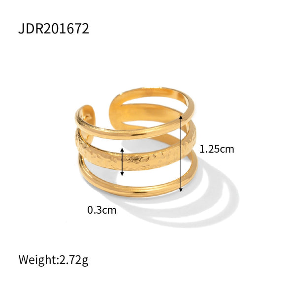 Wholesale Stainless Steel Geometric Plain Ring Jewelry Electroplated