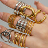 Wholesale Stainless Steel Geometric Plain Ring Jewelry Electroplated