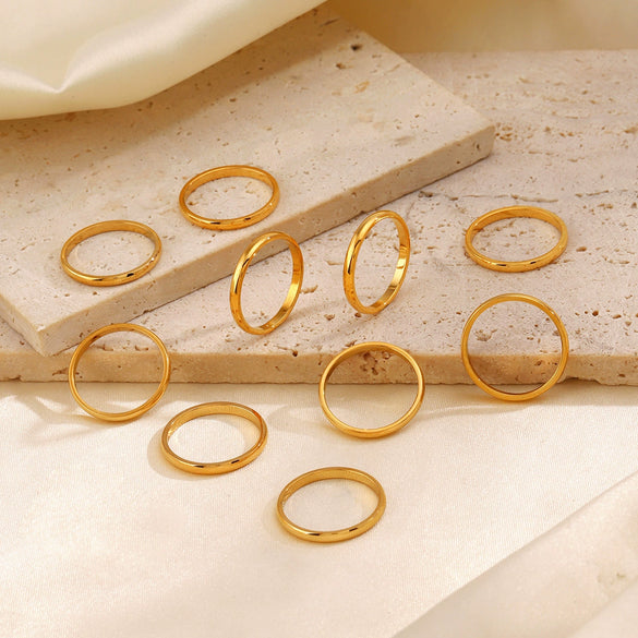 Wholesale Stainless Steel Geometric Plain Ring With Hip Hop Style And Electroplating Treatment