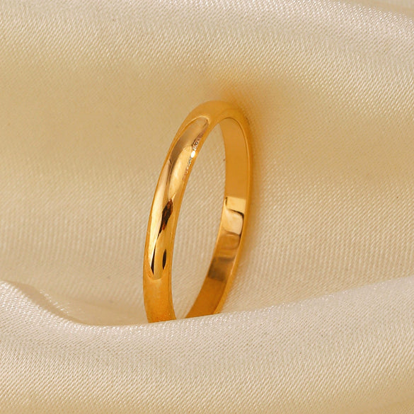 Wholesale Stainless Steel Geometric Plain Ring With Hip Hop Style And Electroplating Treatment