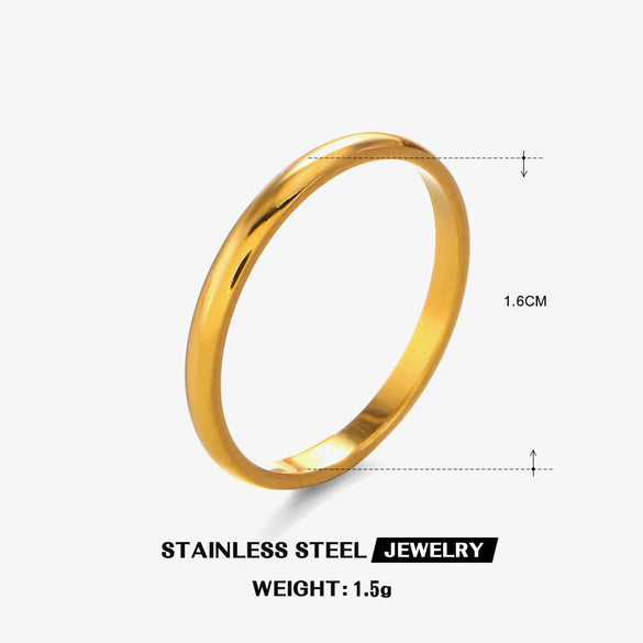 Wholesale Stainless Steel Geometric Plain Ring With Hip Hop Style And Electroplating Treatment