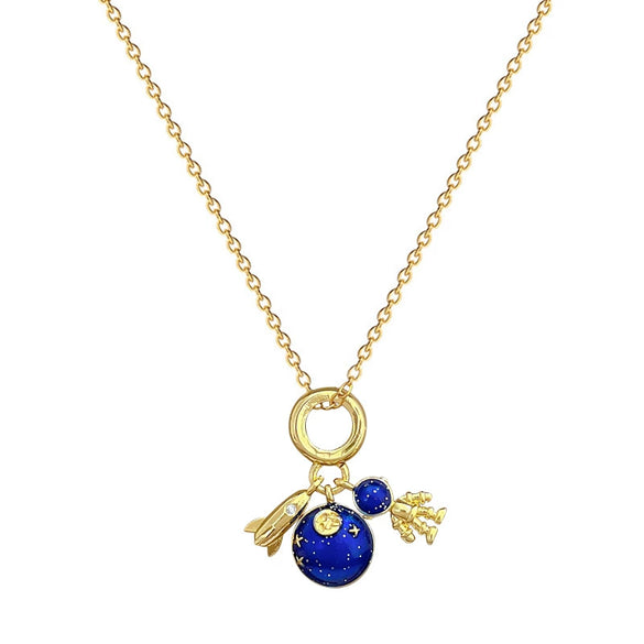 Wholesale Stainless Steel Geometric Planet Space Rocket Pendant Necklace For Women And Men