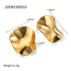 Wholesale Stainless Steel Geometric Pleated Round Curved Earrings For Women With Electroplating