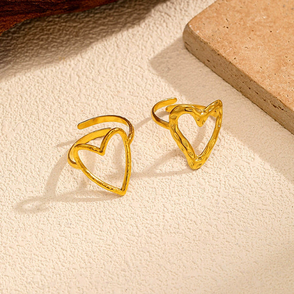 Wholesale Stainless Steel Geometric Polished Electroplated Open Ring For Women Accessories