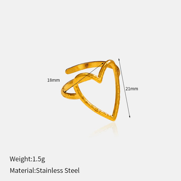 Wholesale Stainless Steel Geometric Polished Electroplated Open Ring For Women Accessories