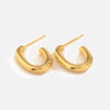 Wholesale Stainless Steel Geometric Polished Open Oval Earrings Electroplated For Women