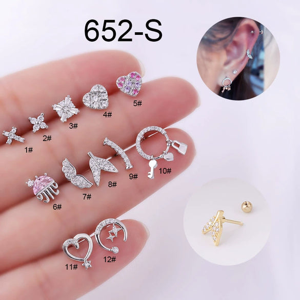 Wholesale Stainless Steel Geometric Printed Piercing Earrings For Women