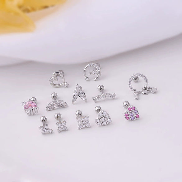 Wholesale Stainless Steel Geometric Printed Piercing Earrings For Women