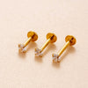 Wholesale Stainless Steel Geometric Puncture Jewelry Electroplated Internal Thread Flat Bottom Rod Lip Nail Ear Bone Nail